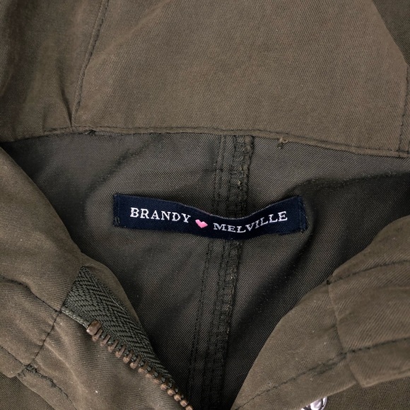 Brandy Melville Utility Cargo Jacket Olive Green - Picture 9 of 11
